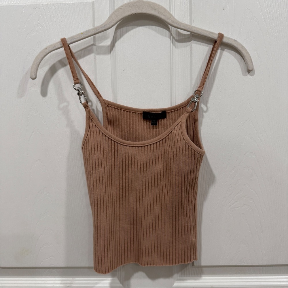 The Range Hardware Ribbed Tank Top Tan XS TH0S06IR Made in USA